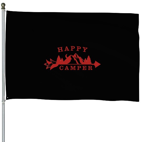 Happy Camper - Camping Lover House Flags