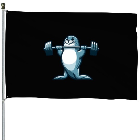 Seal fitness workout gym barbells training House Flags
