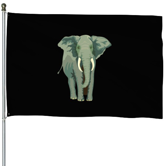 Elephant Face Funny House Flags - Funny Animal Face Lover