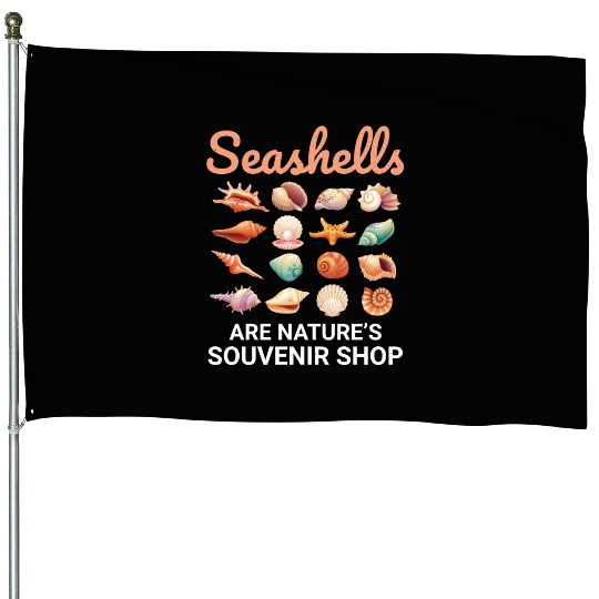Seashells Collector Beachcomber Sea Shell Ocean House Flags