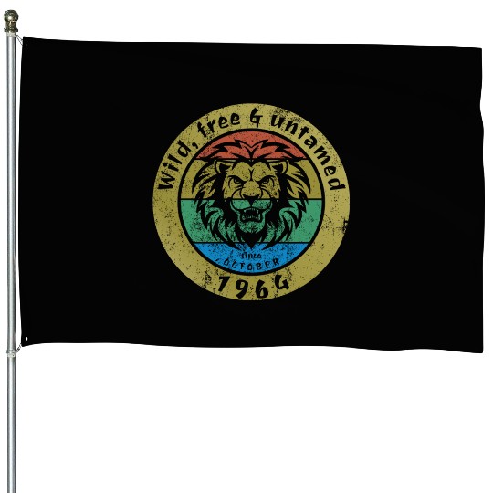 60th birthday Wild, free & untamed since 10/1964 House Flags