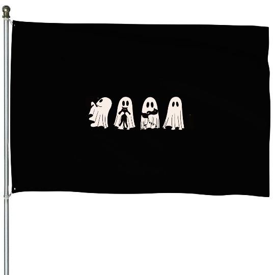 Funny Ghost Black Cat Spooky Season Trick Or Treat House Flags