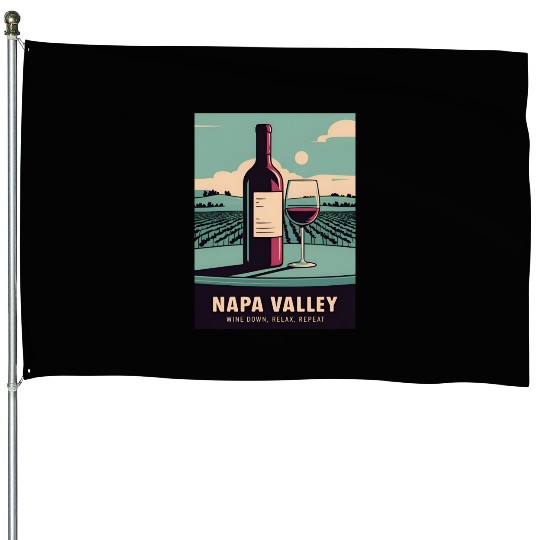 Funny Vintage Travel Napa Valley Wine Humor House Flags