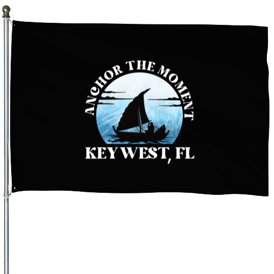 Florida ANCHOR THE MOMENT KEY-WEST, FL Vintage House Flags