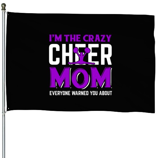 Crazy Cheer Mom Cheerleading Mommy Mother's Day House Flags