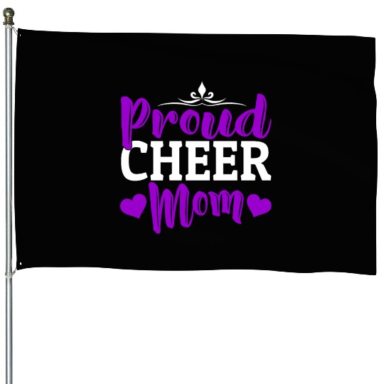 Proud Cheer Mom Cheerleading Mommy Mother's Day House Flags