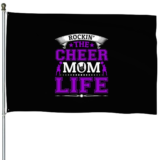 Tha Cheer Mom Life Cheerleading Mommy Mother's Day House Flags