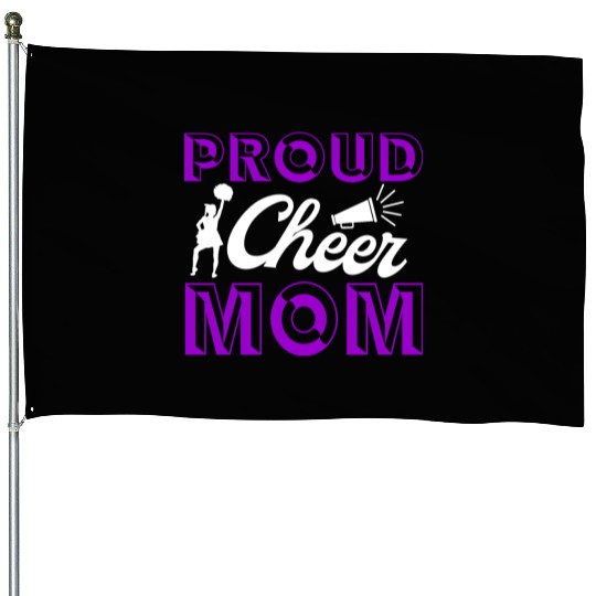 Proud Cheer Mom Cheerleading Mommy Mother's Day House Flags