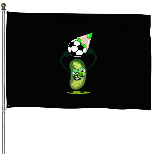 CUCUMBER PICKLE - SOCCER PLAYER House Flags