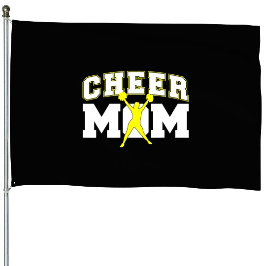 Cool Cheer Mom Art For Women Cheerleader House Flags