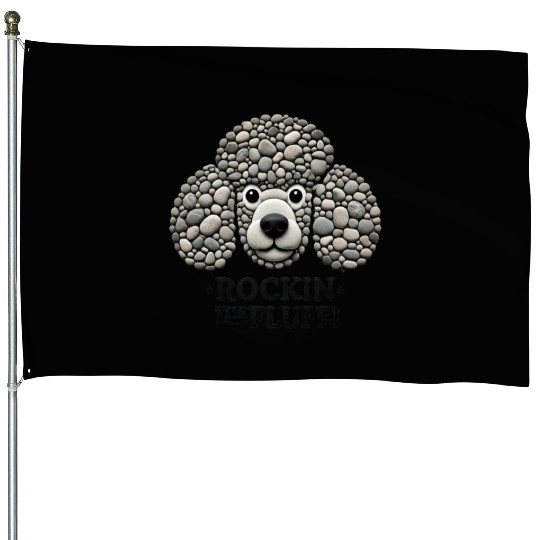 Pebble Poodle: Embracing Natural Fluffiness House Flags