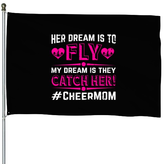 Dream Cheer Mom Cheerleading Mommy Mother's Day House Flags