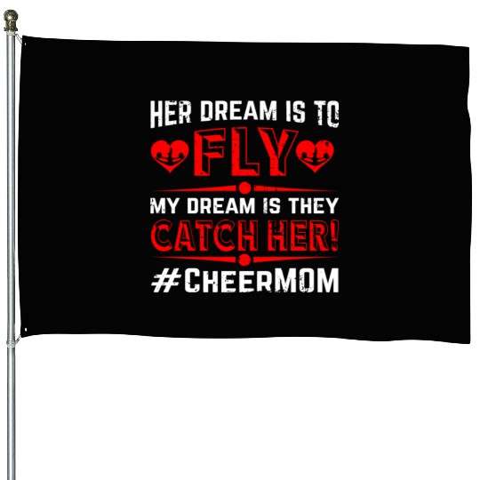 Dream Cheer Mom Cheerleading Mommy Mother's Day House Flags