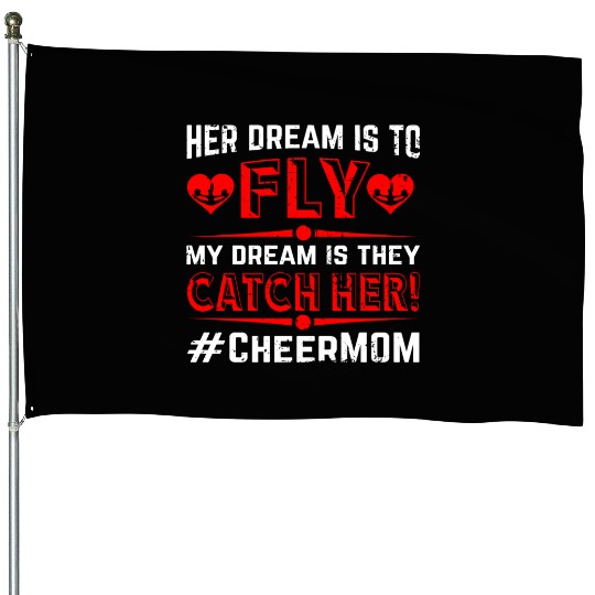Dream Cheer Mom Cheerleading Mommy Mother's Day House Flags
