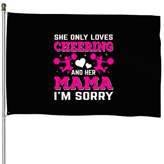 Loves Cheer Mom Cheerleading Mommy Mother's Da House Flags