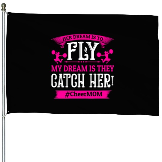 Dream Cheer Mom Cheerleading Mommy Mother's Day House Flags