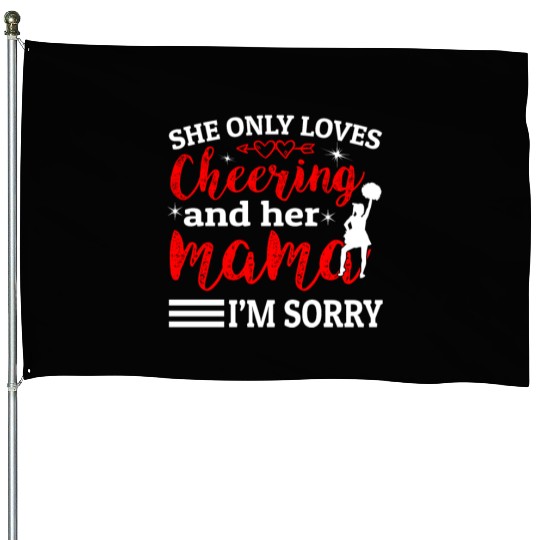 Loves Cheer Mom Cheerleading Mommy Mother's Da House Flags