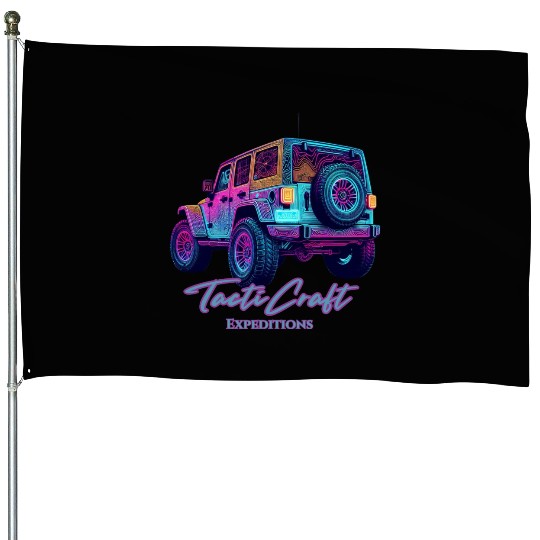 Jeep rear view topographical House Flags