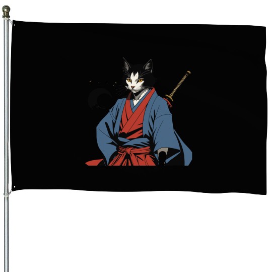 Samurai Cat House Flags
