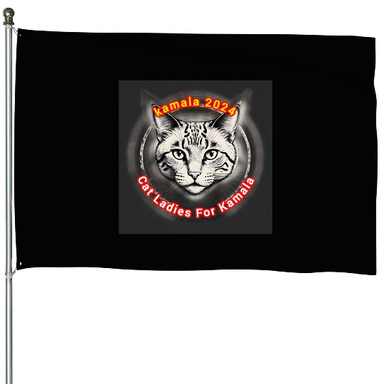 Cat Ladies For Kamala House Flags