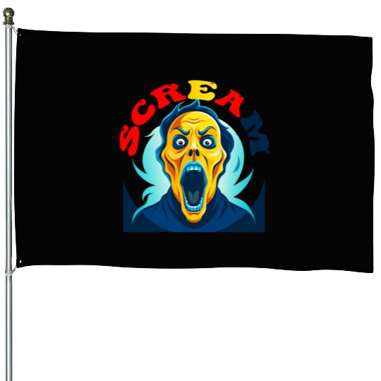 Scream Vintage Halloween House Flags