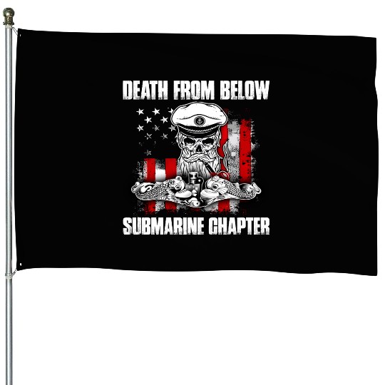 Death From Below Submarine Chapter Patriotic House Flags