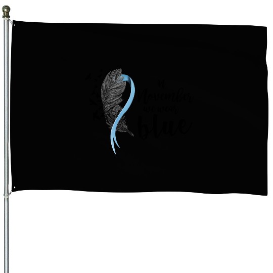 In November We Wear Blue Ribbon House Flags