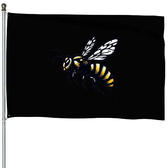 Two Color Wasp Insect Art 2 House Flags