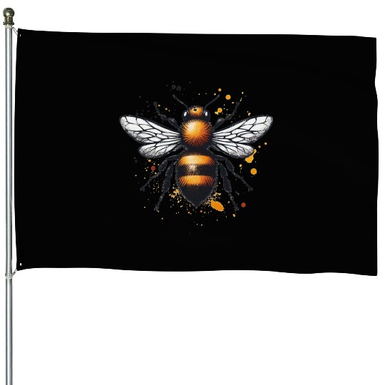 Honey Bee Insect Art House Flags