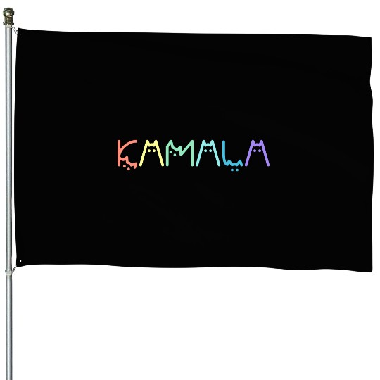 Kamala Harris Cat Rainbow Funny Election 2024 House Flags