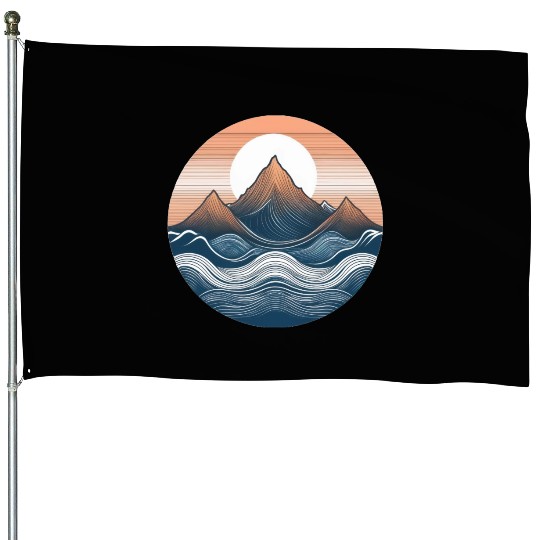 Mountain and Ocean House Flags