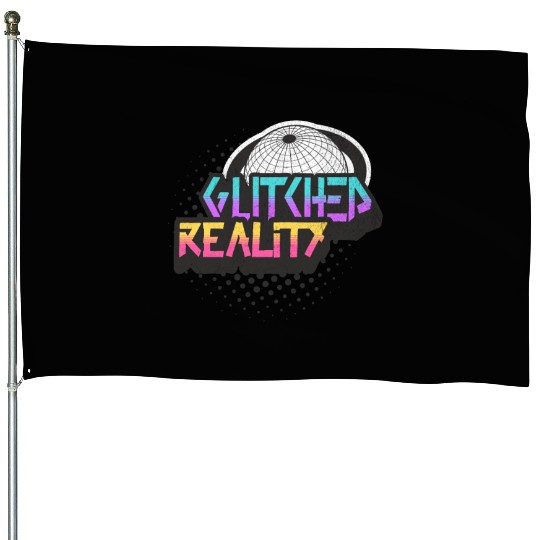 Glitched Reality - Futuristic Y2K Streetwear House Flags