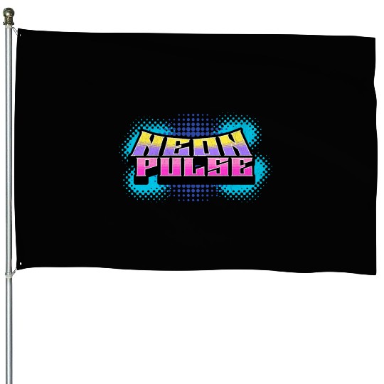 Neon Pulse - Vibrant Y2K Streetwear Vibes House Flags
