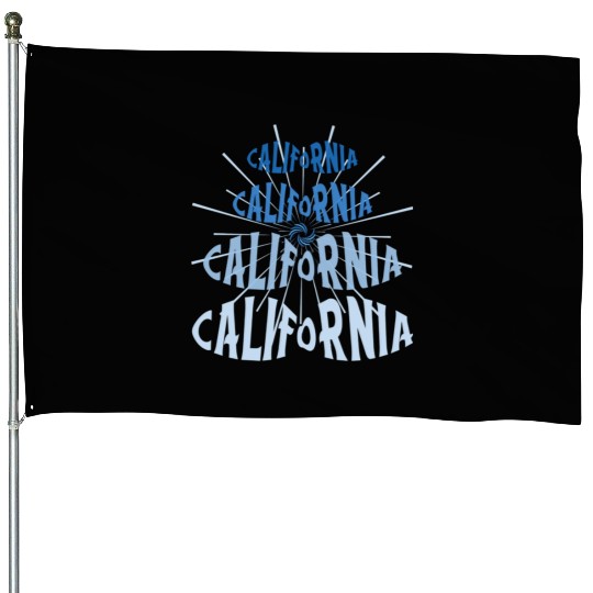California West Coast Golden State Blue Graphic House Flags