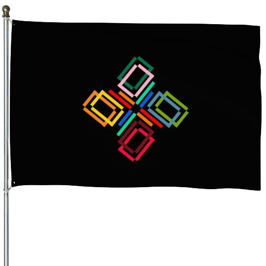 Abstract image with colorful squares House Flags