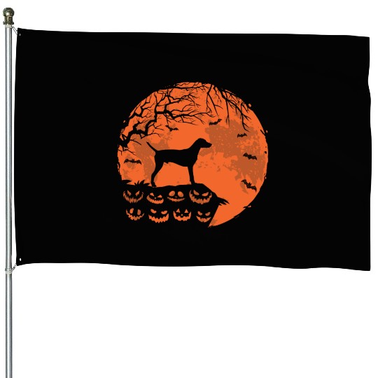 Weimaraner And Moon Halloween Funny Dog Lover Gift House Flags
