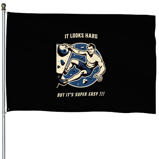 Climbing bouldering vintage House Flags funny saying