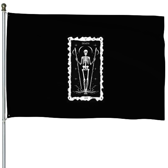 Minimalist Death Tarot Card House Flags