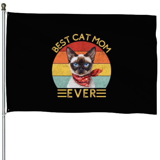 Best Cat Mom Ever Siamese Cat Lover Owner Cat Mama House Flags