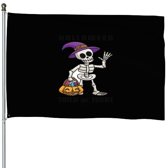 Halloween Trick or Treat - House Flags funny