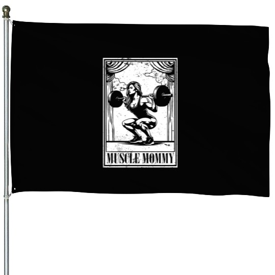 Tarot Cards Muscle Mommy Squatting Barbell House Flags