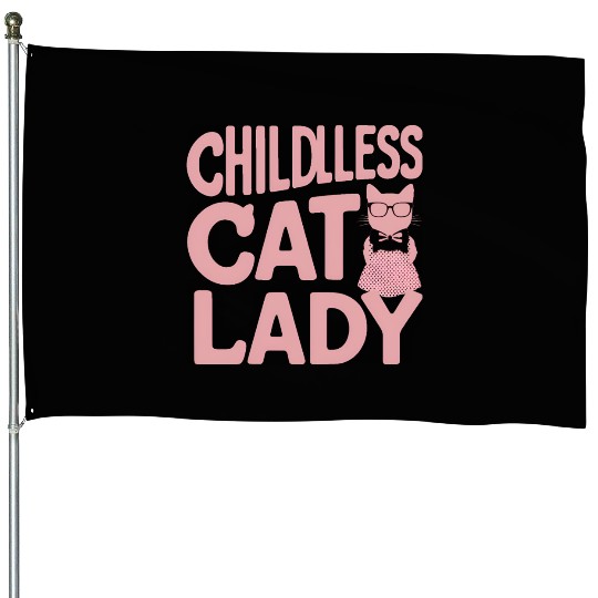 Childless Cat lady Kamala Harris House Flags