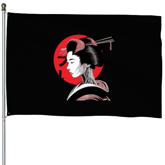 Cyberpunk Vaporwave Japanese Neon Street Art House Flags