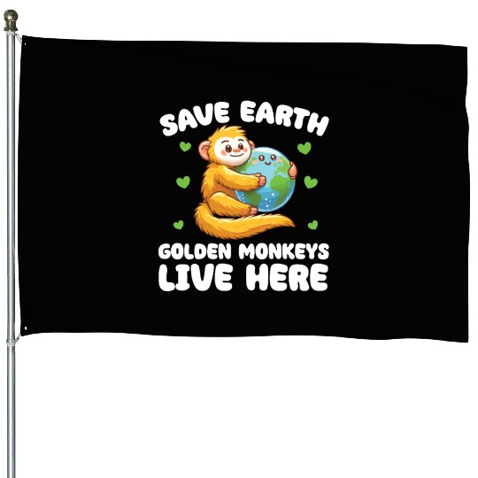 Save The Earth Yellow Monkeys Live Here Earth House Flags