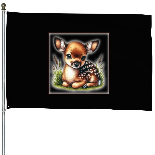 Cute baby animals House Flags