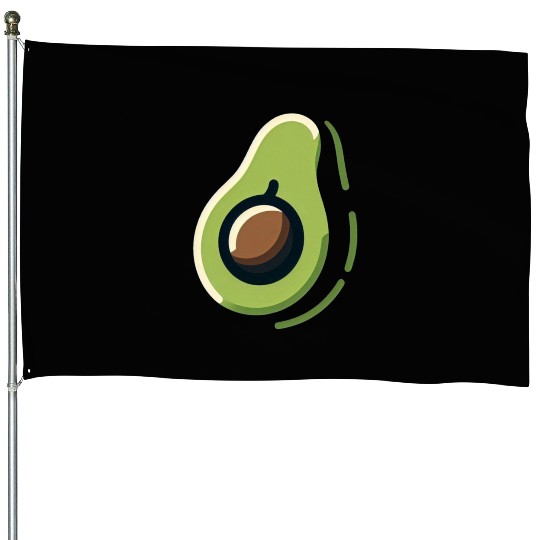 Avocado minimalist avocados design food art 3 House Flags
