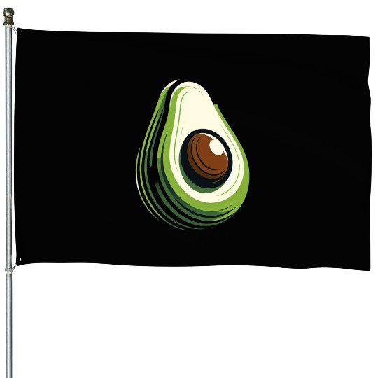 Avocado minimalist avocados design food art 2 House Flags