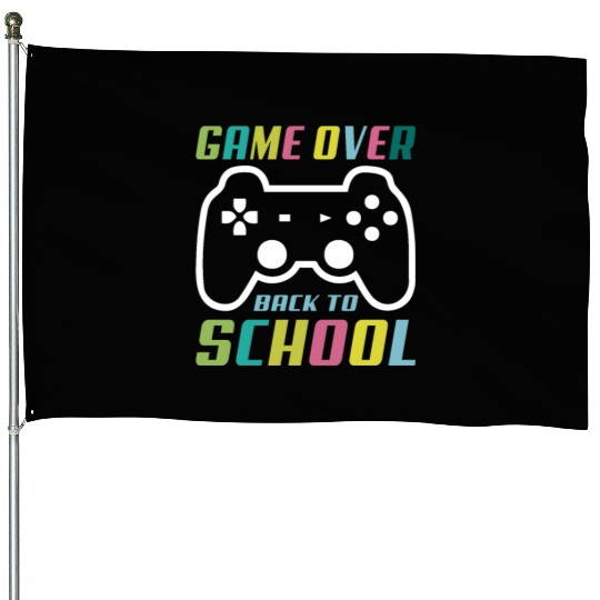 Game Over Back To School House Flags