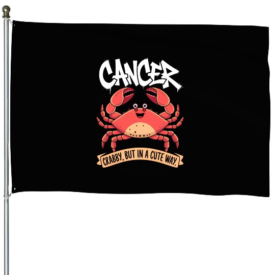 Crabby, But in a Cute Way Cancer Zodiac Sign House Flags