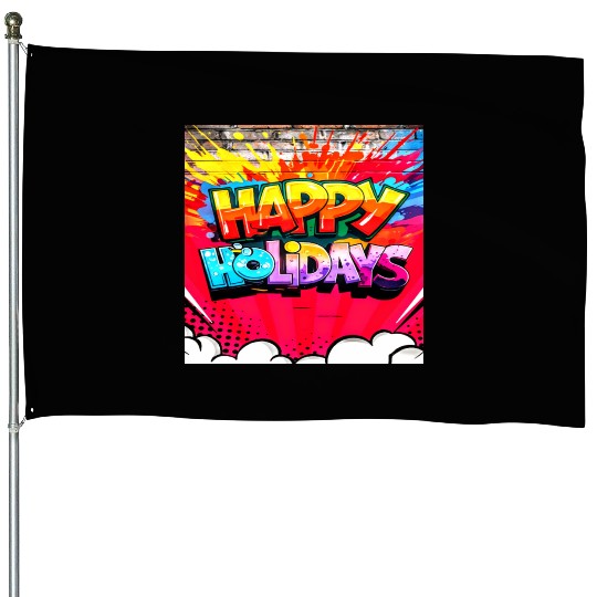 HAPPY HOLIDAYS House Flags